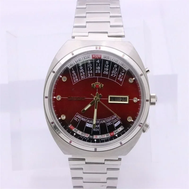 DFDG Sports Machinery Orient Men's Watch Full Function Perpetual Calendar Stainless Steel Japanese Movement view 4