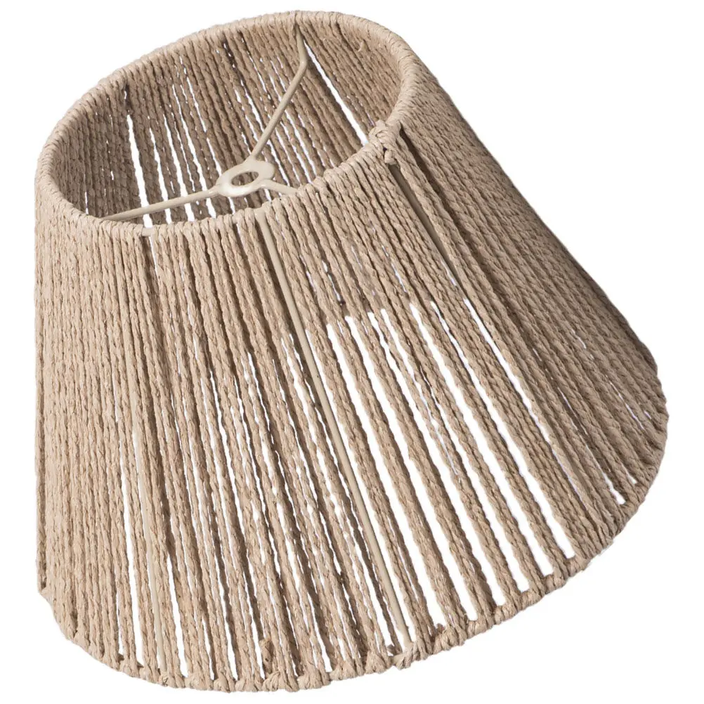 Paper Rope Ceiling Lamp Shade Small Handwoven Retro Style Light Cover Indoor Decorative Lampshade Replacement for Chandelier