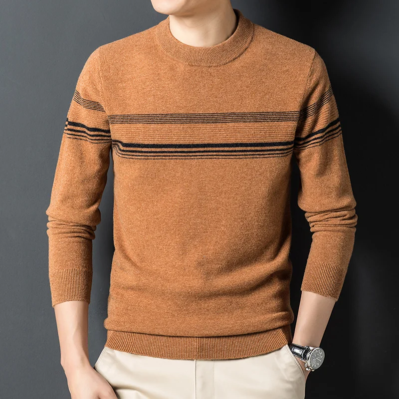 sweater Men's 2022 autumn and winter new middle-aged and youth round neck top fashion casual trend sweater