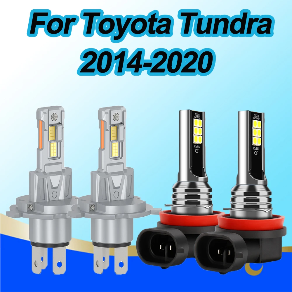 

Для Toyota Tundra 2014 2015 2016 2017 2018 2019 2020 комбинированный светодиодный комплект фар Hi + низкие противотуманные фары H4 H11
