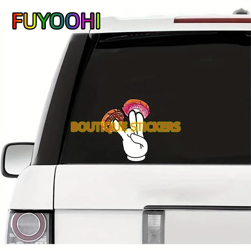 FUYOOHI Boutique Stickers Donut Hands Sexy Funny Car Sticker Cartoon Fashionable Vinyl Decals Waterproof Car Styling Creative