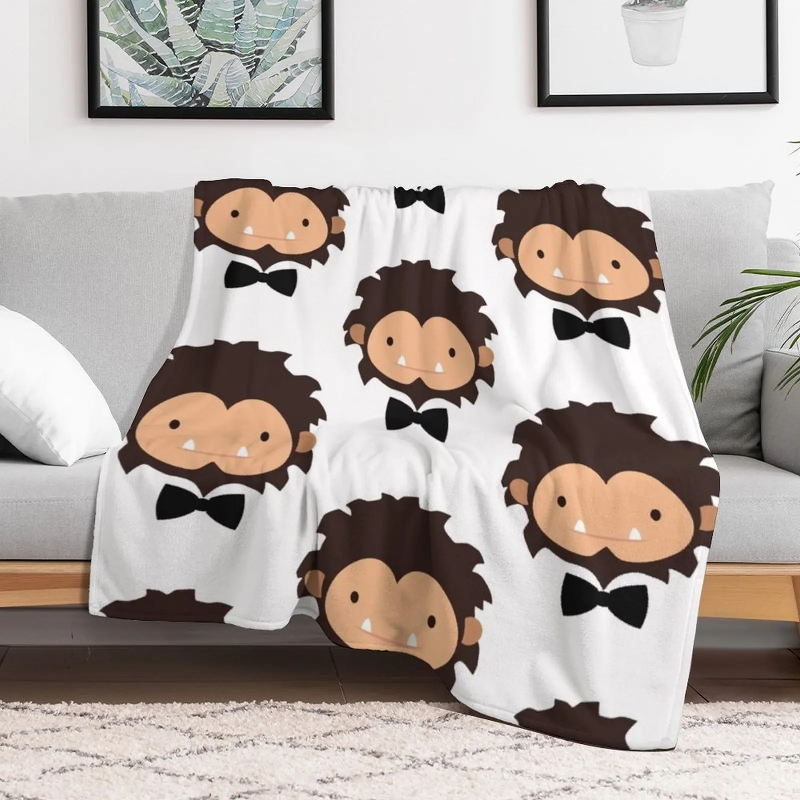 gaming gift bigfoot Sneaky Sasquatch party Throw Blanket manga Cute Plaid Moving Blankets