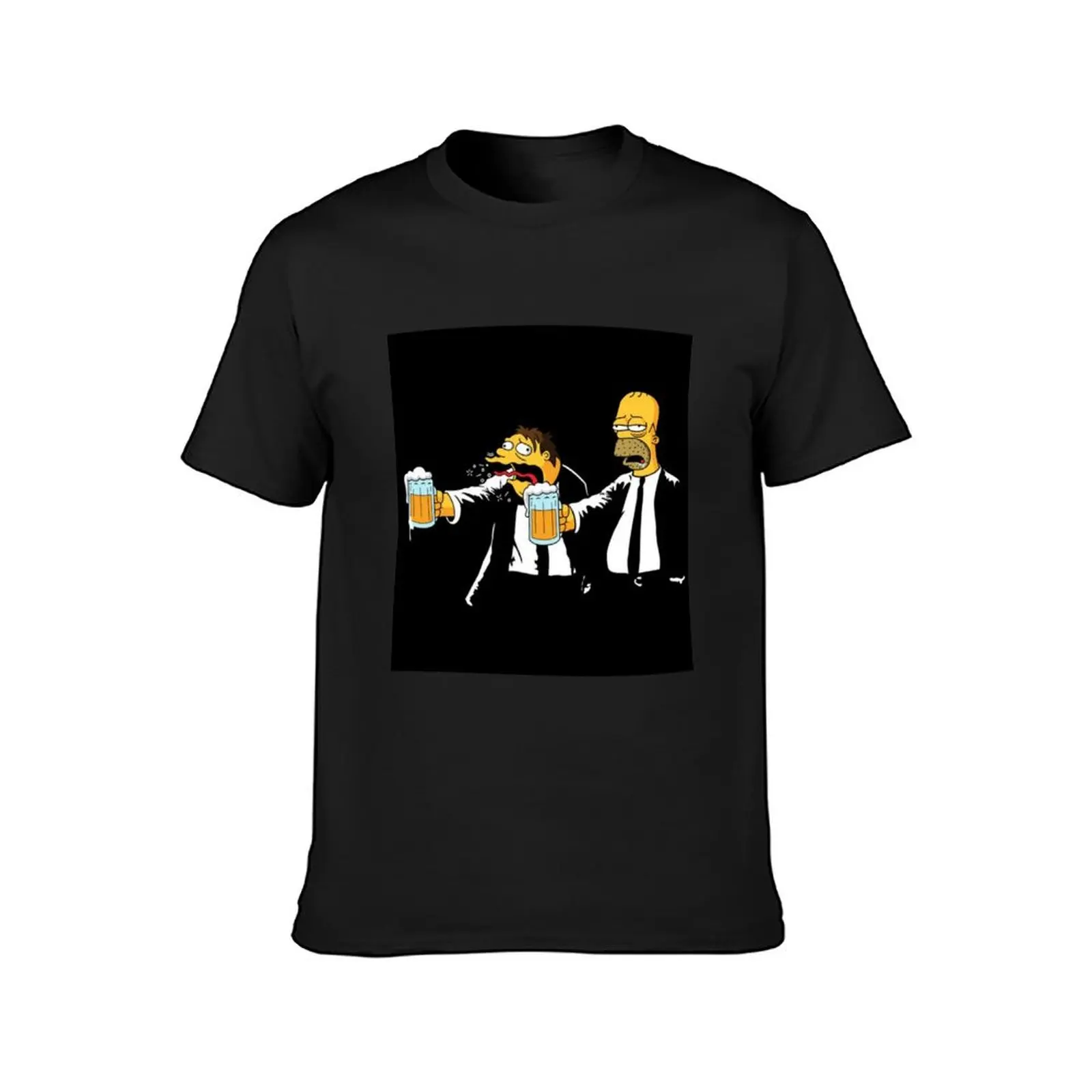 Homer drinks with his friend T-Shirt graphics plus sizes kawaii clothes sports fans Short sleeve tee men