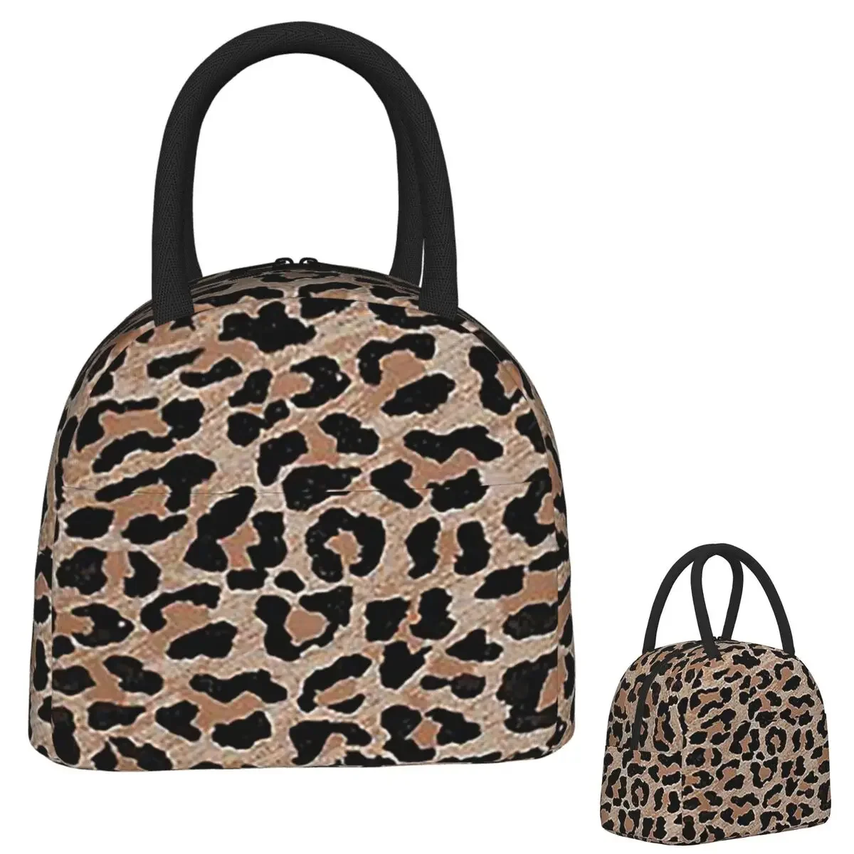 Cheetah Leopard Print Insulated Lunch Bag for Women Kids Portable Food Boxes Thermal Lunch Box Tote