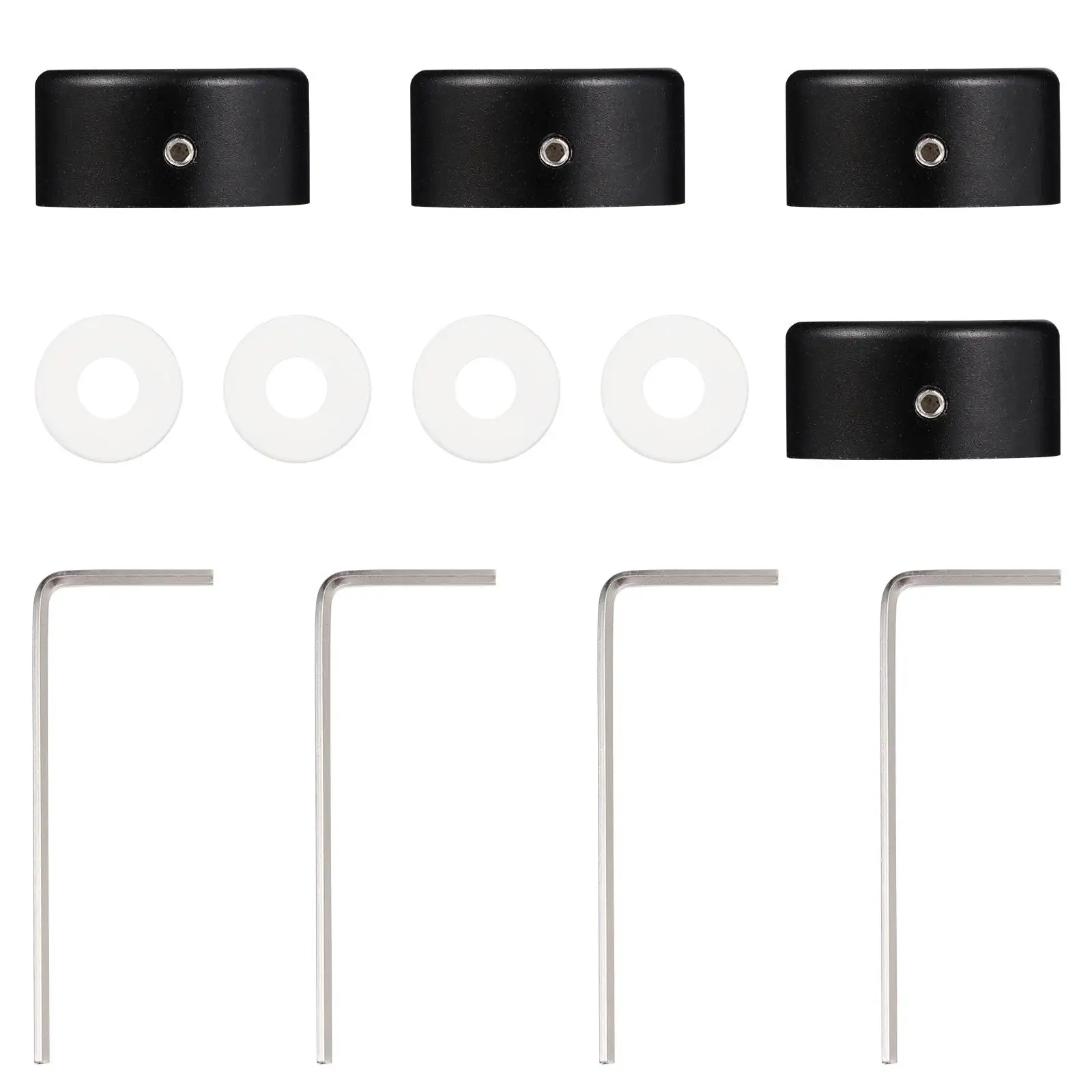 

4 Sets Aluminum Caps for Electric Guitar Pedals Footswitch Footswitch Protection Topper Accessories Rubber Pad Protection