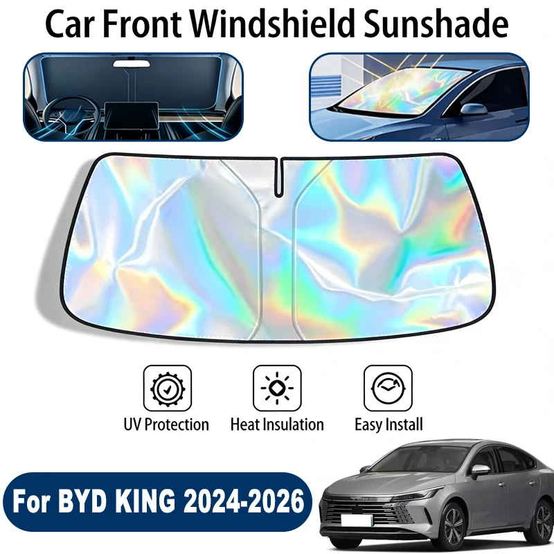

Windshield Sun Shade For BYD KING 2024-2026 Foldable UV Reflective Front Window Sun Protection Cover Accessories