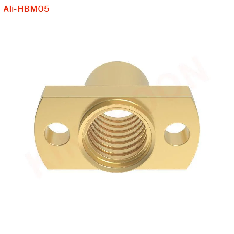 (HB05)T8 Lead Screw Nut, T- Type Double Cutting Edge Brass Flange Lead Screw Nut 3D Printer Accessory, Pitch 2mm Lead 2mm/8mm