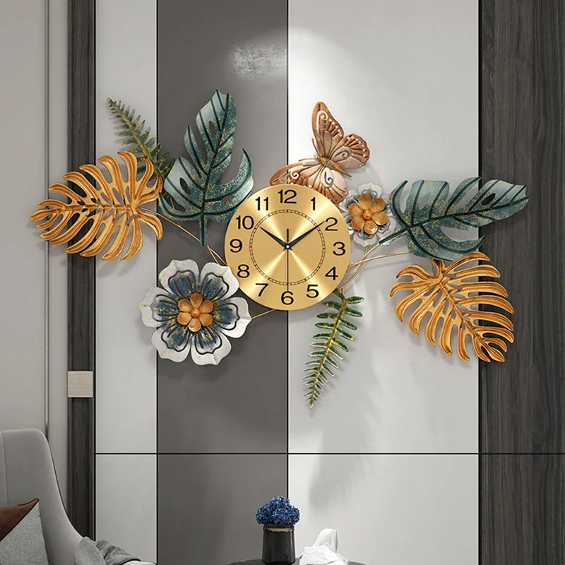 آلية الشمال ساعة حائط غرفة المعيشة الحديثة تصميم جديد ساعة حائط منبه صامت عناصر فريدة البندول سالا جدار ديكور L