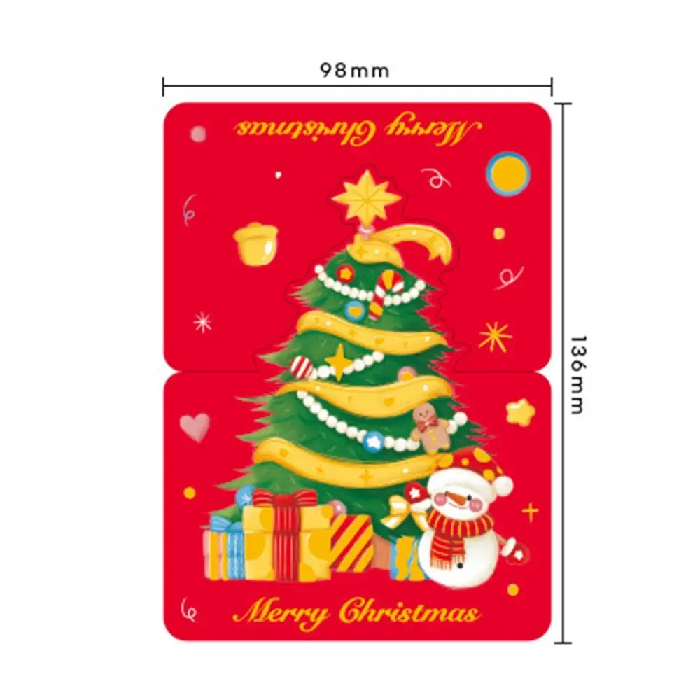 Hot Retro Merry Christmas Cards Gold Foil Xmas Supply Wreath Greeting Cards Gift Wrap Santa Holiday Family Cards For Winter