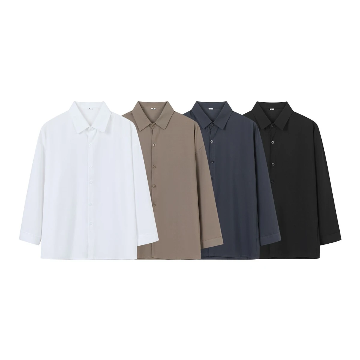 

Loose Long Sleeve Men's Shirt Casual Hong Kong Style Spring Summer New Arrival Polyester Fiber High Elasticity Ice Sensation