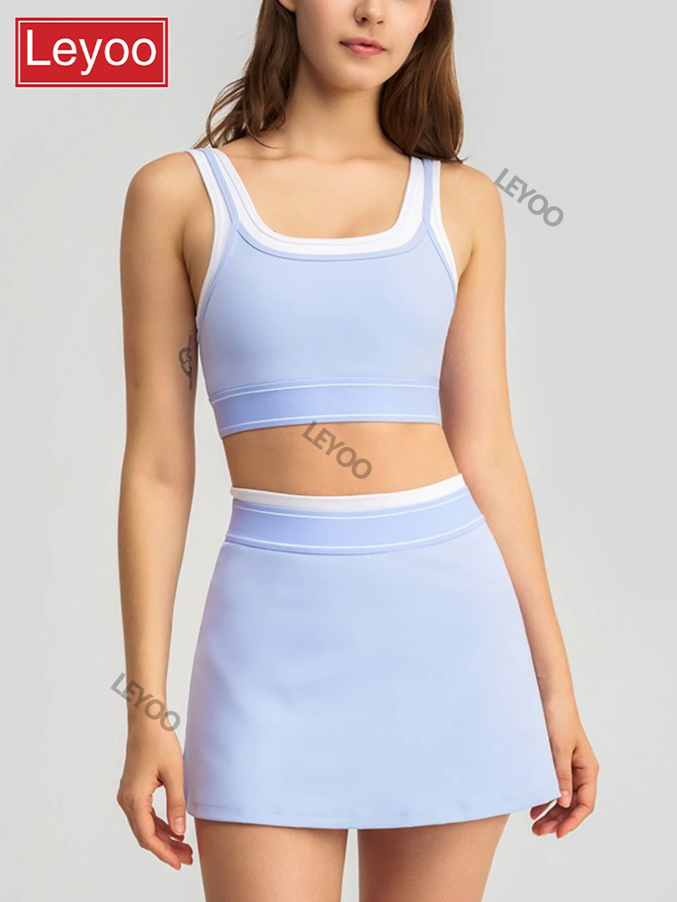Yoga Set Women's Solid Color Sports Bra Anti-Exposure Push-Up Top High Waist Hip Lifting Shortd Running Fitness Suit 2026 New