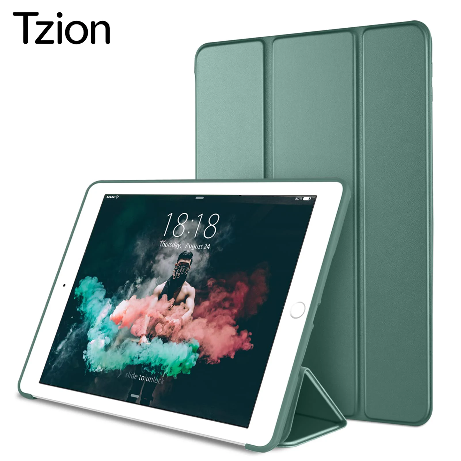 For Apple iPad 9.7 5th 6th Generation 2017 2018 / Air1 Air2 9.7 2013 2014 Flip Smart Cover, Auto Wake/Sleep Silicone Tablet Case