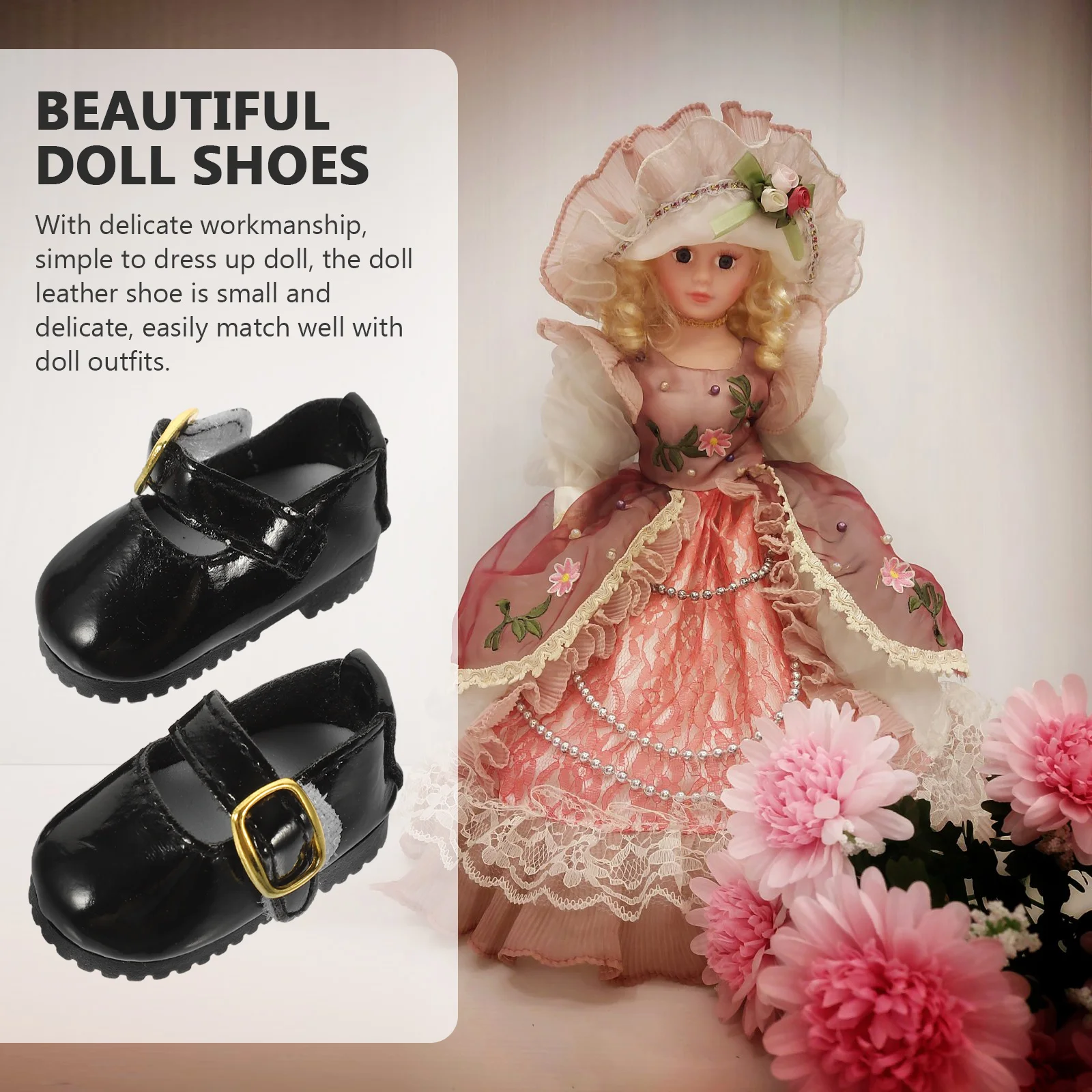 Dress Mini 6 Points Bjd Shoes Black Girls Dolls Pu Slippers Clothes