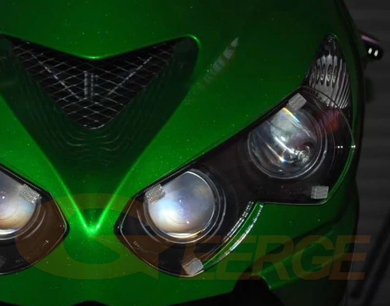 For Kawasaki NINJA ZX14R ZZR1400 2012 - 2018 Bluetooth-Compatible APP Multi-Color Ultra Bright RGB LED Angel Eyes Kit Halo Rings