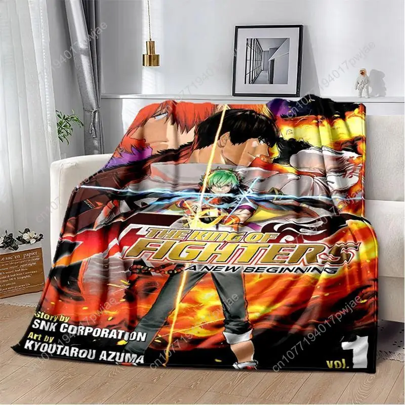 Fotografia 3: Kof anime macio pelúcia sofá cama jogando dos desenhos animados piquenique cobertores finos moderno cobertor de flanela capa Gedruckt Bettdecke Geschenk