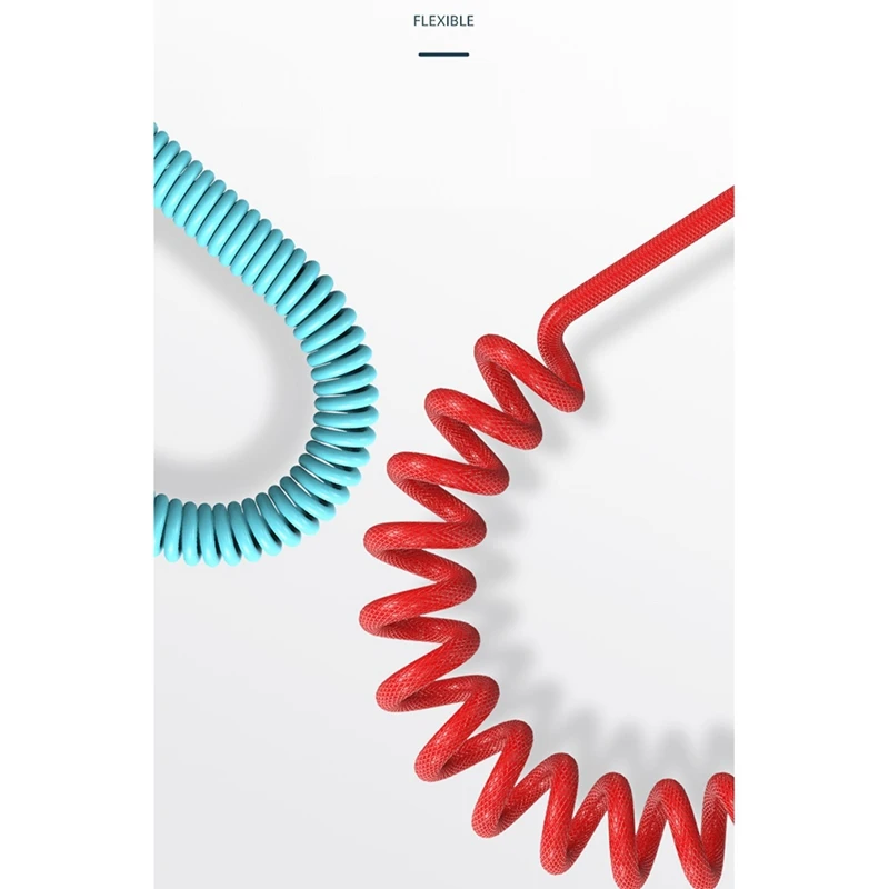 كابل ملفوف للوحة المفاتيح الميكانيكية من النوع C إلى كابل لوحة المفاتيح USB كابل تجريبي للوحة المفاتيح الميكانيكية بطول 1.8 متر