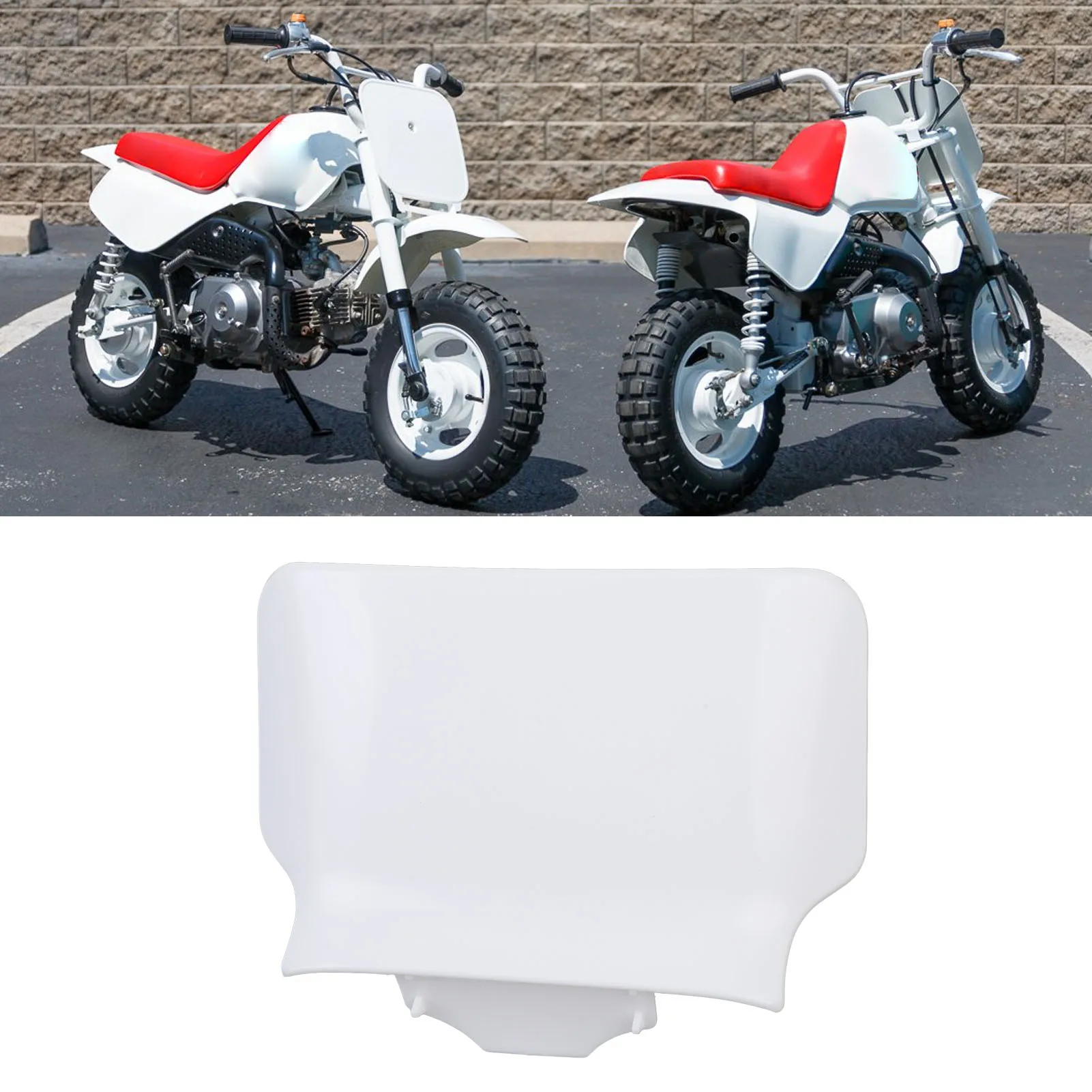 

White Motorcycle Front Number Plate Tough Rugged ABS Plastic Replacement Number Plate for Z50 BAJA Z50R 1988 to 1999