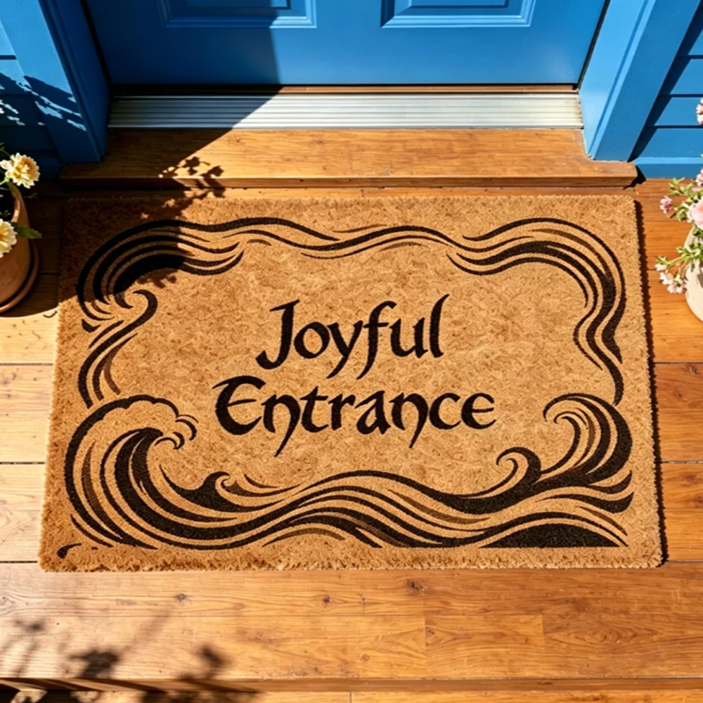 

Custom Wave Line Doormat Indoor Outdoor Non-slip Mat Personalized Family Name Printed Mat Home Decor Gift For Friends Rug