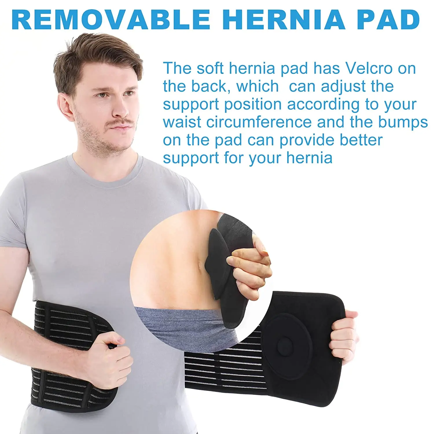 HKJD Umbilical Hernia Belt for Men and Women Abdominal Hernia Binder With Hernia Support Pad Helps Relieve Pain， for Incisional