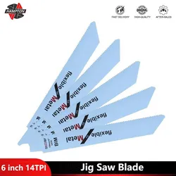 HAMPBOU- Lame de scie sauteuse, outils électriques de coupe du métal, S922BF, 6 po, 14TPI, 1 pièce, 2 pièces, 5 pièces