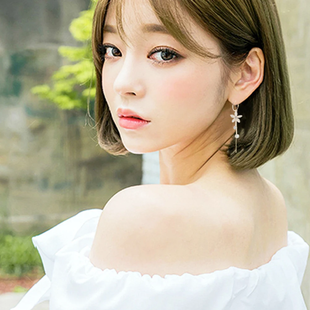 

1Pair Elegant Petal Tassel Earrings Lightweight Dangle Design Comfortable Wear Great Gift for Mom Sister Female