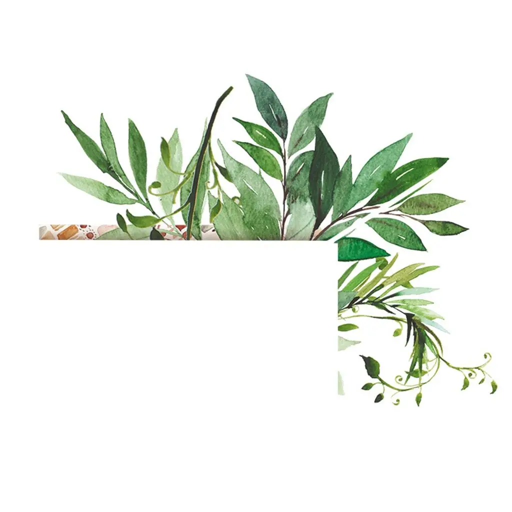 

1 pcs Creative Wall Sticker Green Leaf PVC Floral Plant Decal Home Decor Sticker Gifts Switch Sticker