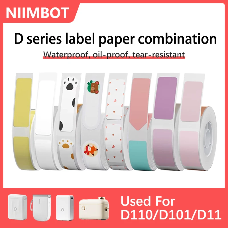 Niimbot Labels Paper Adhesive Thermal Labels Stickers Roll Self-adhesive Paper For Niimbot D110 D11 D101 Mini Portable Printer