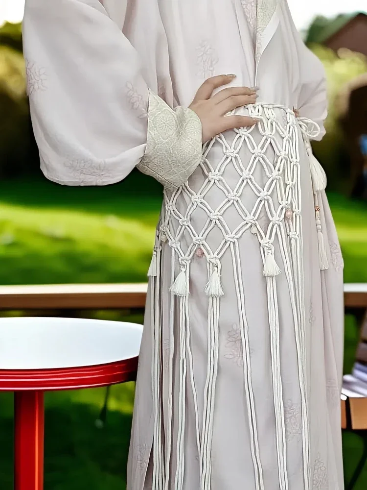 وشاح منسوج جديد لعام 2025 لف الخصر للنساء تنورة بحزام عرقية قديمة أنيقة من Accory Fre تصميم أصلي