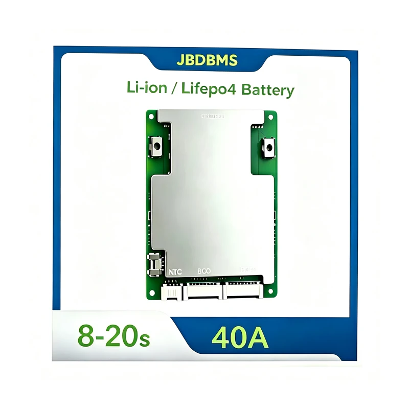 Smart BMS JBD 8S-20S 40A 36V 48V 60V 72V Li-ion LIFEPo4 Battery Built-in Bluetooth APP UART Balance for E-Bike E-motorcycle