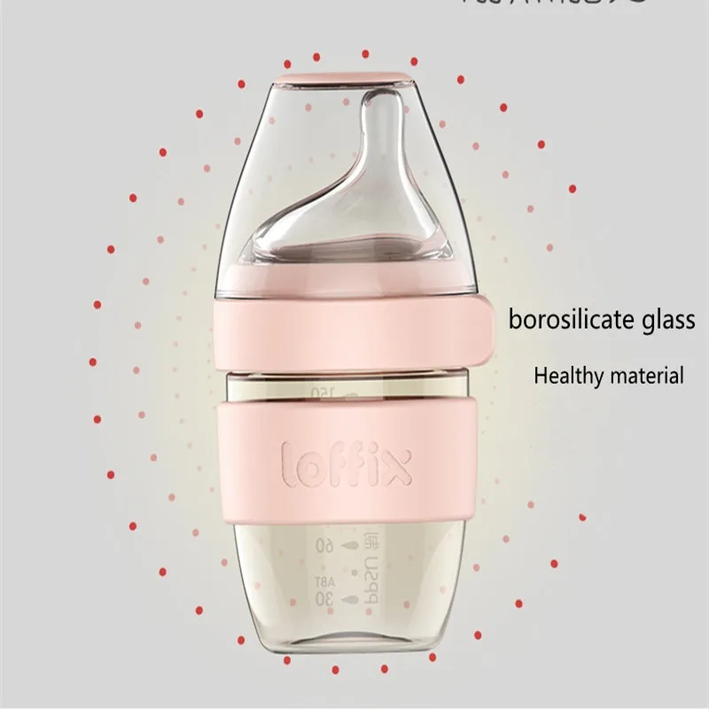 150ml Baby bottles  borosilicate Glass Newborn Feeding Bottle Anti-Colic Breast-Like Nipple bottle For Infant Milk cup