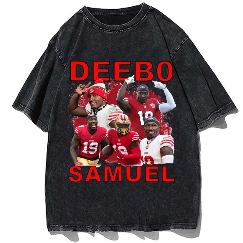 Number 19 Deero Samuel Graphic Printed T-Shirt Vintage Cotton Loose Oversize Tshirt Summer Men Casual Streetwear T Shirt Tops