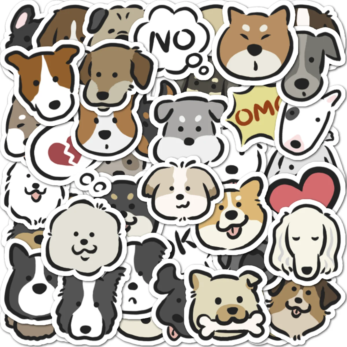 40Pcs Cute Puppy Collection Emoji Stickers, Kids Reward Stickers, Birthday