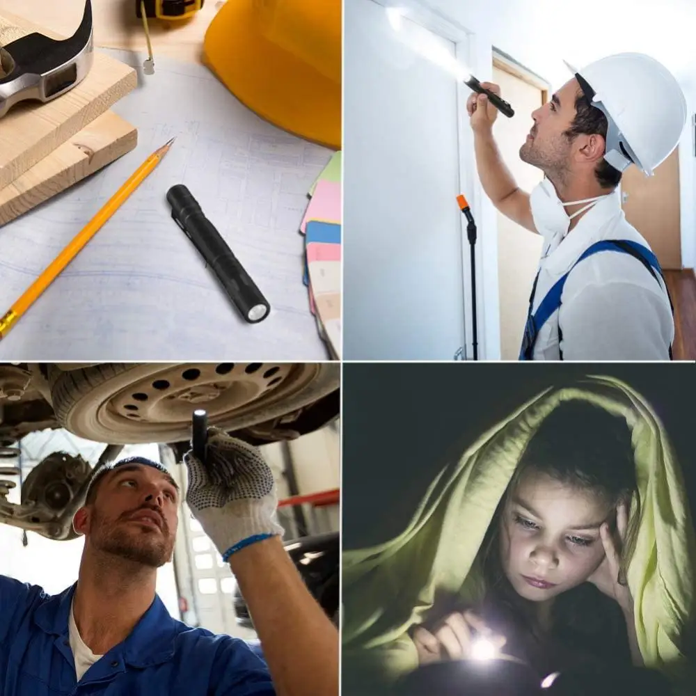 S100 LED Flashlight Pocket Pen Light Small Compact Flashlights with Clip for Tight Spaces Police Inspection Nurses Medical Use