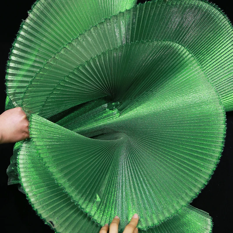 Parelmoer geplooide stof voor stijve podiumdecoratie Fashion Design DIY handgemaakte modelleringsdoek Diy naaien per meter
