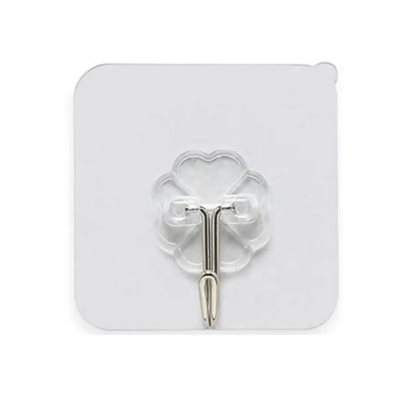 10PCS Transparente Aço Inoxidável Forte Auto-Adesivo Ganchos Key Storage Hanger para Cozinha Banheiro Porta Parede Multi-Function