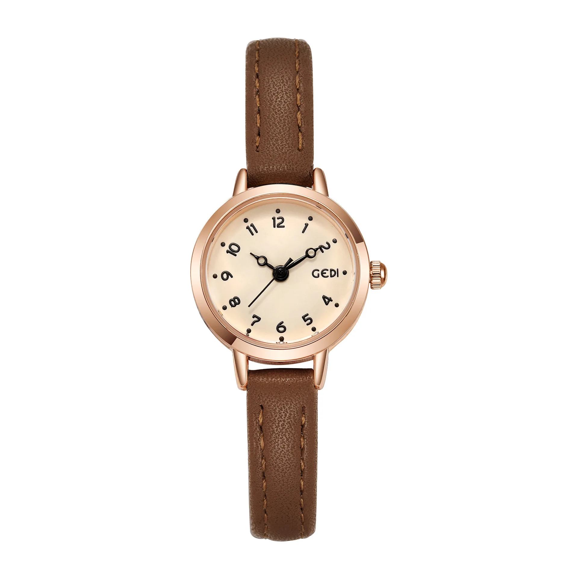 

Легкие роскошные простые маленькие часы, женские ретро элитные деловые водонепроницаемые кварцевые часы с ремнем