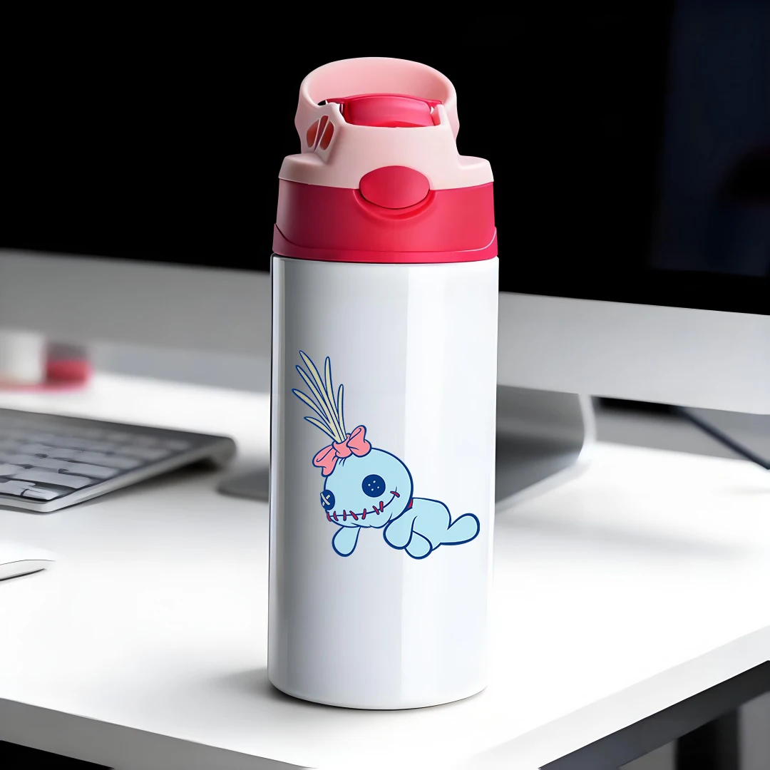 

Disney cartoon puppy bear cigar head bow design 304 stainless steel cartoon straw cup children's water cup New Year gift