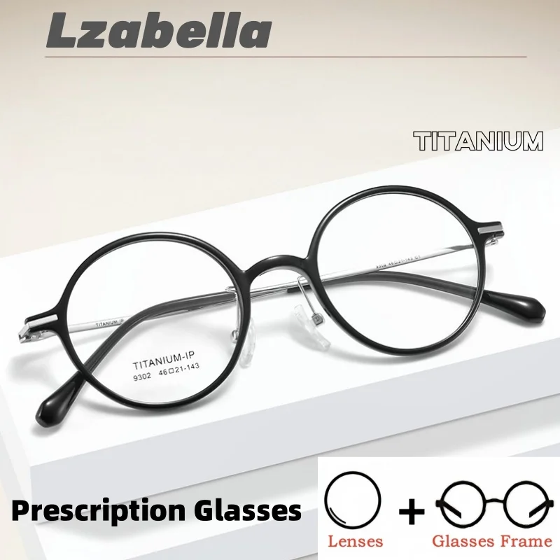 

2025 New Glasses Frame Women's Ultra-light Comfortable Round Men's Anti-blue light Myopia Reading Glasses Custom Eyewear 9302