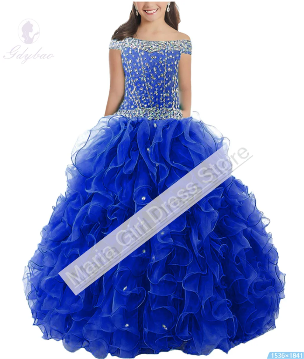 Rose Rosa Eleganz Blumenmädchenkleid Rüschen Kristall Perlen für Abschlussball Party Kinder Festzug Erstkommunion Kleid