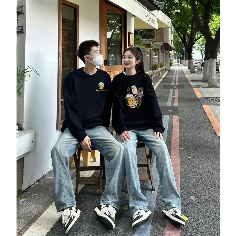 Special Couple's Clothing Spring and Autumn Fashion Trend Sweater 2024 New High-quality Crew Neck Sweater