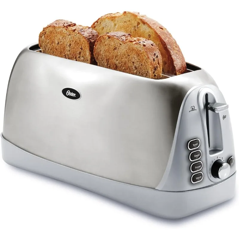 Stainless Steel Long Slot 4-Slice Toaster for Bread,7 Toast Shade Settings