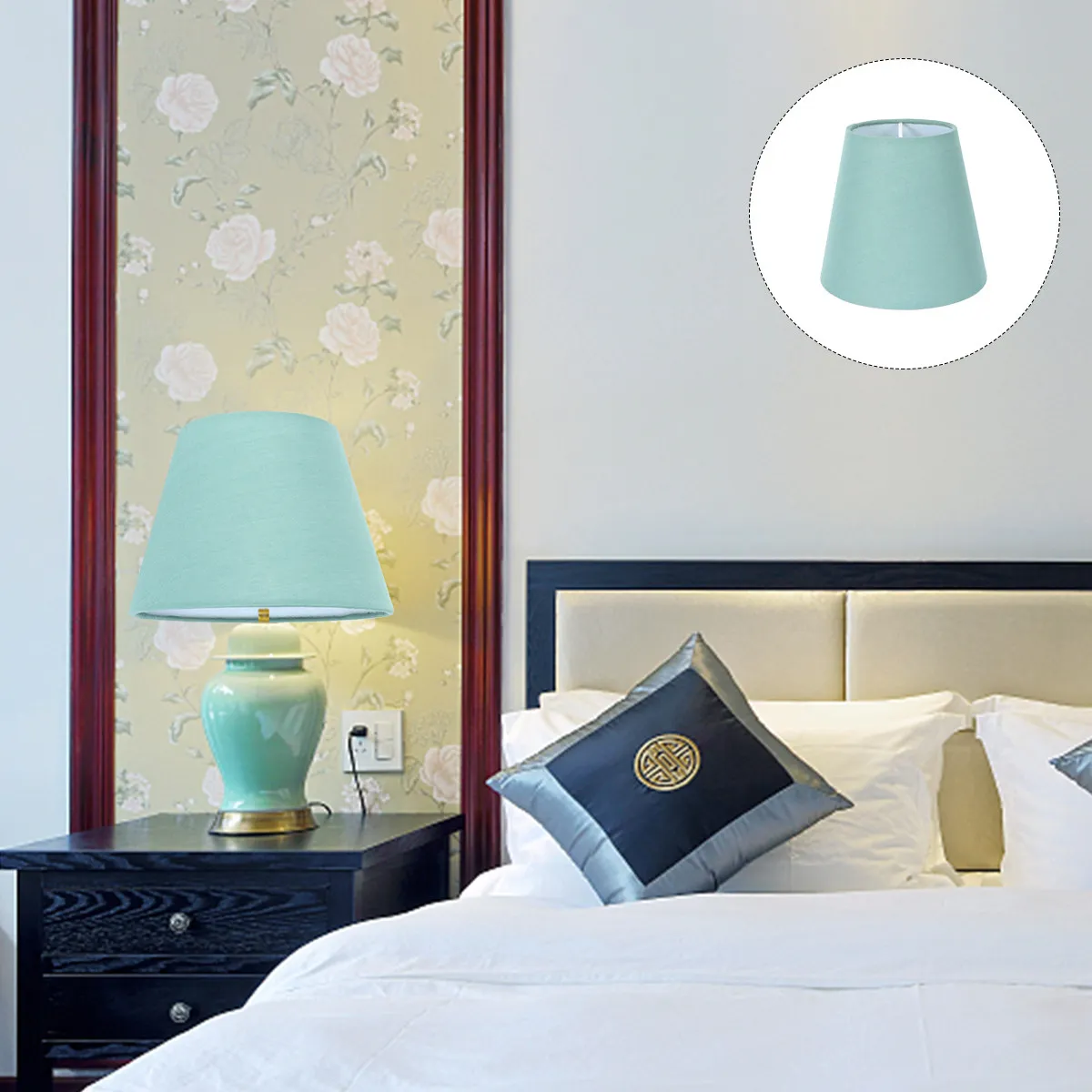 

1 шт. льняной абажур темного оттенка из ткани для домашней настольной лампы, уютный свет для гостиной и спальни