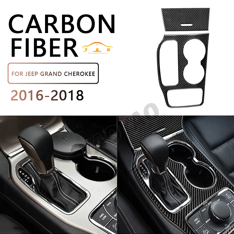 

Carbon Fiber For Jeep Grand Cherokee 2016-2018 Car Interior Automatic Gear Panel Trim Sticker Decoration
