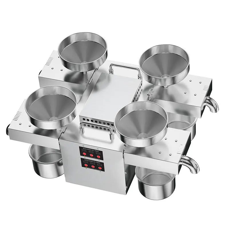 Four Head Oil Press Machine Commercial Stainless Steel Automatic Peanut Sesame Sunflower Seed Oil Expeller