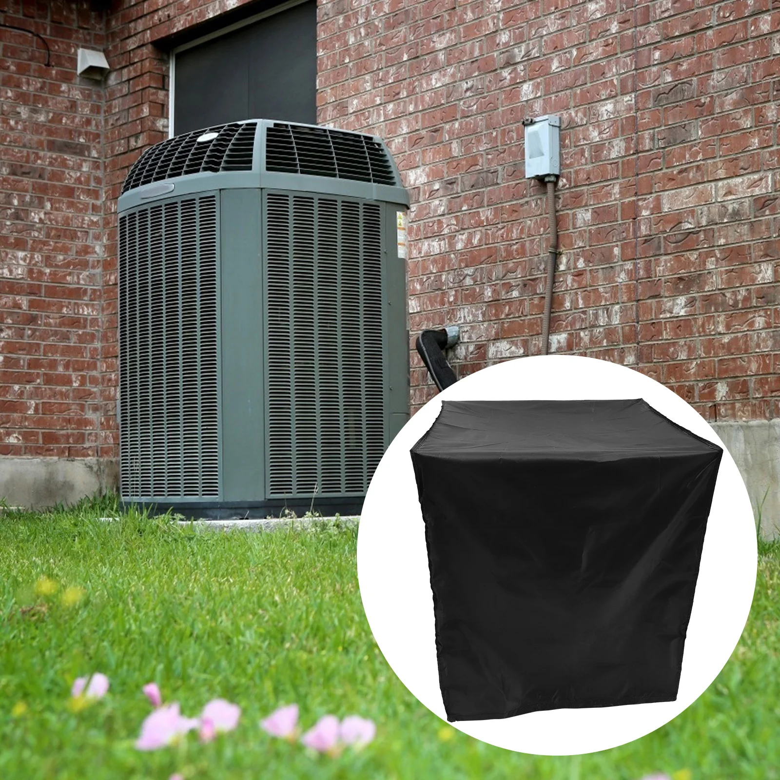 

1pc Air Conditioning Outer Unit Cover Waterproof Polyester Square Ac Shelter For Outside Units Dust Snow Sun Protection