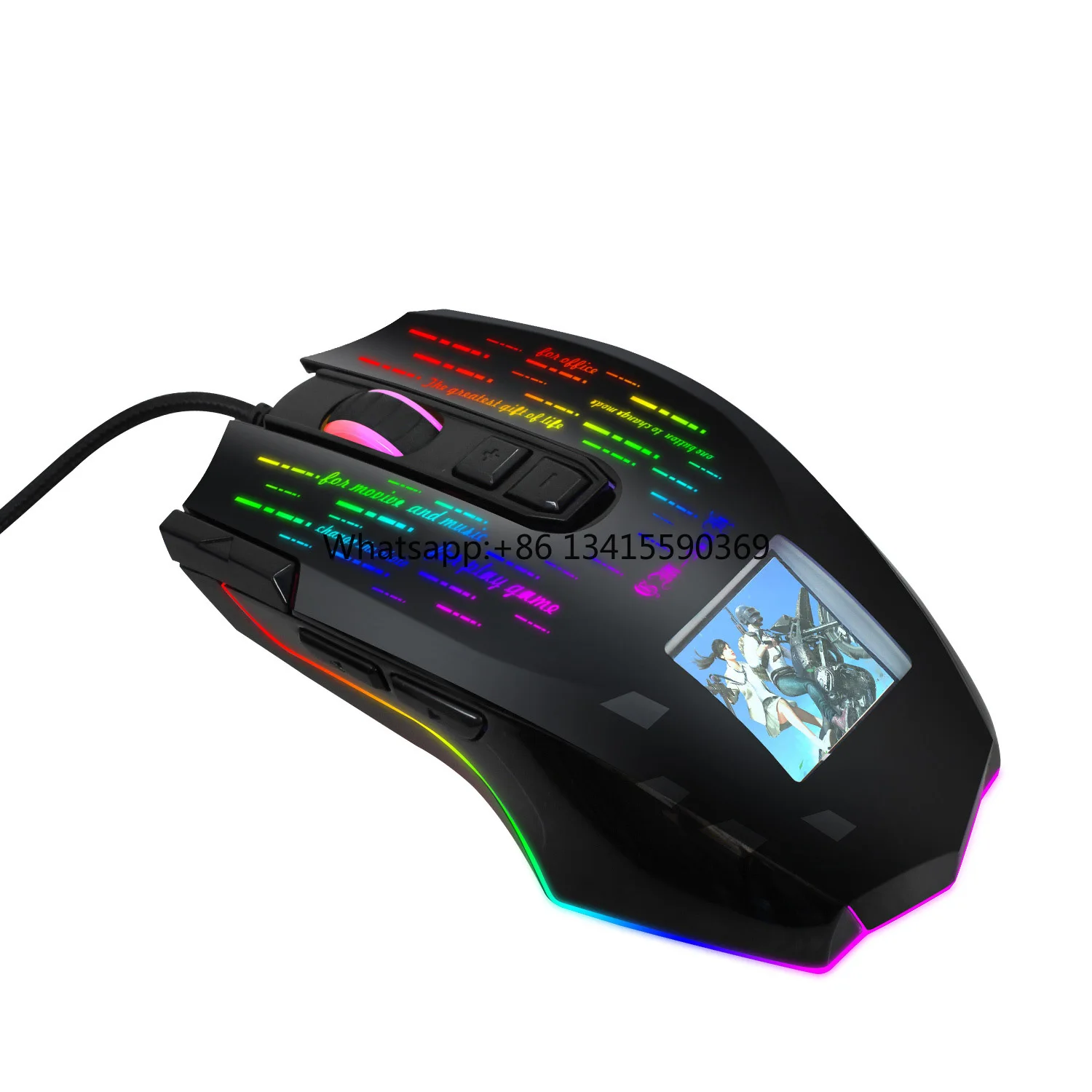 Cheap Magic Display Screen Computer Mouse Ergonomic Computer Mouse Gamer RGB Gaming Mouse J500