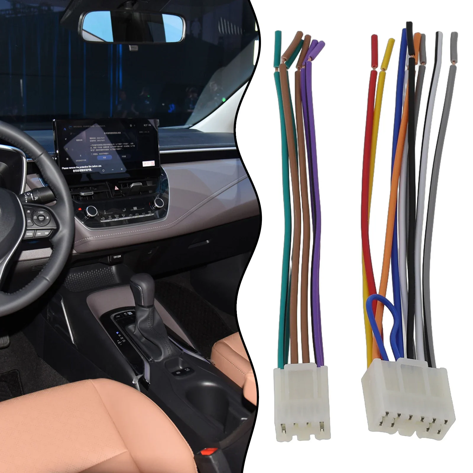

2Pcs ABS 150mm For Toyota Aftermarket Radio Stereo Install Car Wire Harness Cable Adapter Car Electronic Accessories