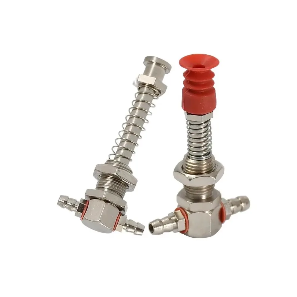 Robot Industrial Vacuum Small Head Suction Cups M12/M10 Teeth T-shaped External Spring Buffer Hardware Sucker Rod
