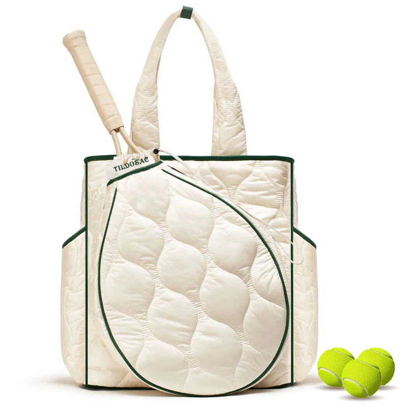 

Custom Factory Luxury Removable Tennis Racket Tote Bags Large Capacity Women Sports Beach Tennis Handbag