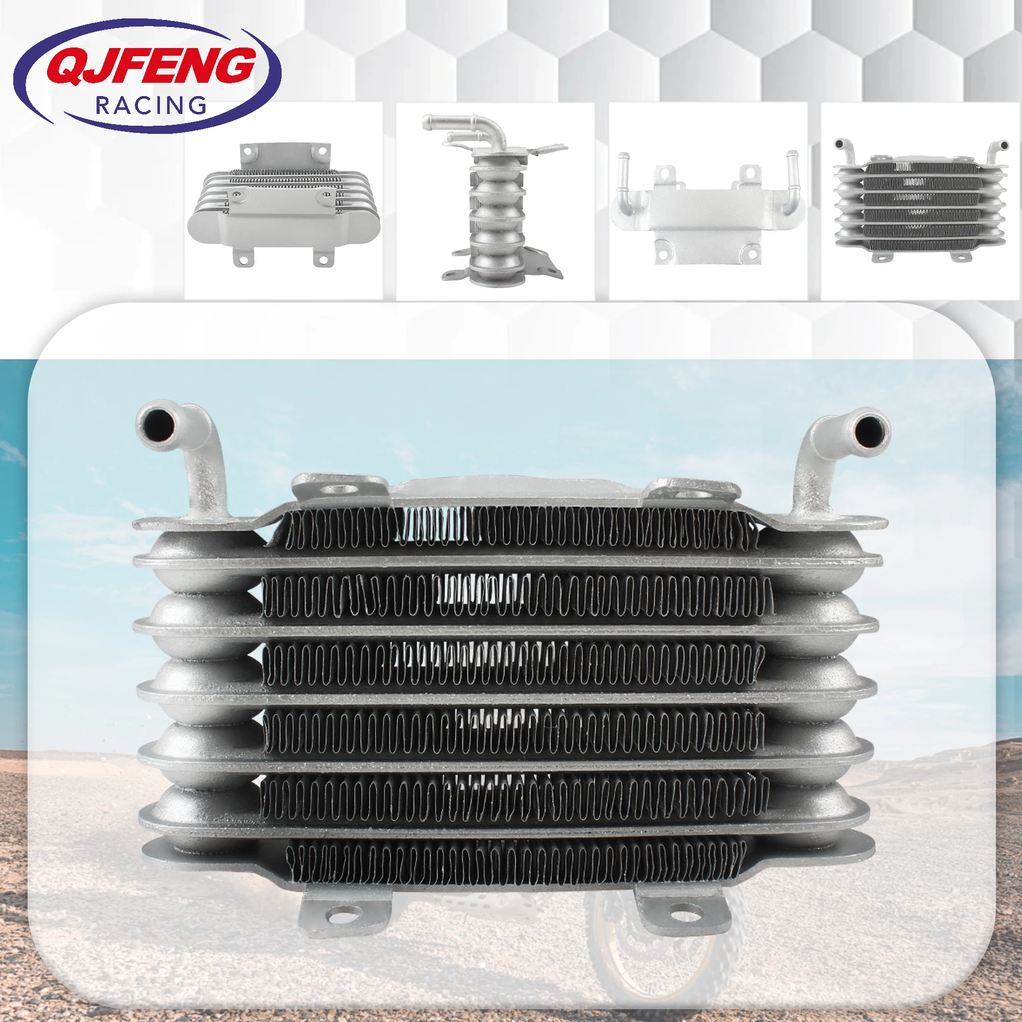 

Motorcycle Oil Cooler For Honda Elite AF16 Suzuki 125cc Radiators Mini Moto 6Row 8mm Universal Radiator Dirt Pit Bike